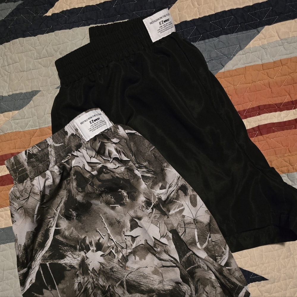 SHEIN Black and Camouflage Athletic Shorts